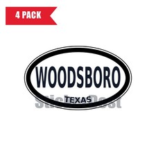 Texas Woodsboro Oval Sticker 4 Pack 3x2 Inch picture