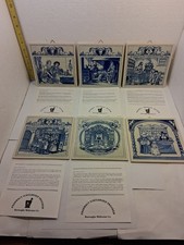 Vintage Rare Dutch Pill Tile Burroughs Wellcome Co. Set Of 6 picture