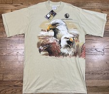 Vintage Hazelwoods Single Stitch Eagle Nature Wrap Around USA Made 90s Sz XL picture