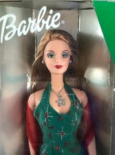 Mattel Holiday Surprise Barbie Doll 2000 NRFB w/ Surprise Charm Christmas Green picture