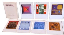 10 Victor Vasarely Op Art Lithograph Screen Print Portfolio Book Rare Vtg Mcm picture