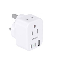 US to UK Ireland Travel Plug Adapter, HANYCONY Type G Adapter 2 White  picture