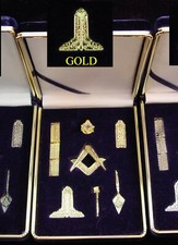 Masonic Mini Working Tools - GOLD PLATED picture