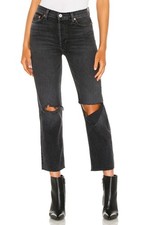 NWT RE/DONE Black High Rise 70s Stove Pipe Jeans Size 29 Straight Leg Denim picture