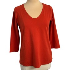 J.Jill Forward-Seam Scoop-Neck 3/4 Length Sleeve Tee picture