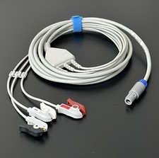 GE Vivid q Compatible 3 Lead Grabbers ECG Cable - Same Day Shipping picture