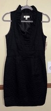 Dress Barn Pattern Black Sleeveless Ruffled Neck Formal Cocktail Dress Sz 8 NWT picture