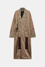 ZARA ZW COLLECTION JACQUARD SCARF KIMONO NWT S L picture