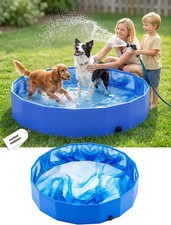 2026 48x12in Foldable Dog Pool - Hard Plastic Non-Slip Wading for Small Dogs picture
