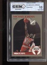 1990-91 Michael Jordan Hoops Superstars #13 Gem Mint 10 Chicago Bulls MVP HOF picture