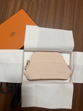 Hermès Bolide Mini Mini Case Light Pink Canvas Cosmetic Pouch New with Box picture