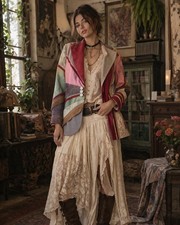 VTG Rare OOAK Patchwork 1960s70s Boho Patchwork Tapestry Maximal Blazer Jacket picture
