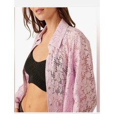 Free People In Your Dreams Lavender Button Down Top picture
