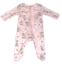 Minnie Mouse Disney Baby Sz 0-3M Pink Footed Bodysuit/ Onepiece Front Ruffle NWT picture