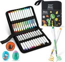 Ohuhu Acrylic Paint Markers Direct Liquid: 24 Colors Flexible Brush Tip - Nahuku picture
