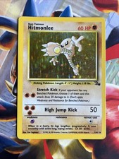 Hitmonlee 7/62 MP Fossil Pokemon Unlimited Holo picture