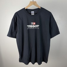 Y2K Tissot Swiss Watches Official Timekeeper Y2K Rolex Black T Shirt Size XL picture