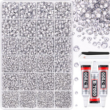 32000Pcs Resin Rhinestones for Bedazzling, Silver Clear Flatback Gems picture