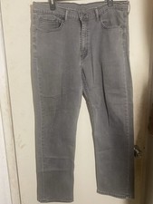 Levi's Men's Gray Denim Straight Jeans 5-Pocket Button/Zip Logo picture