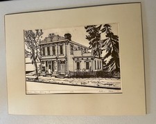 Katrina Halter signed etching of Mershon House, Stroudsburg, Pa. picture