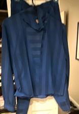  vintage Draper’s and Damon Blue Check 2-Piece Outfit Set Long Sleeve 6 picture
