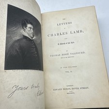Letters of Charles Lamb 2 Vol Set 1837 Antique HC Boards Detached (AC91) picture