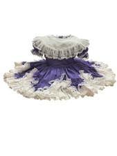 Vintage lid'l dolly's 80/90's dress Toddler Easter Size 4-purple/White Lace 847 picture