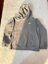 Nike Pullover Hoodie Size L Gray Fleece Sweatshirt Pocket picture