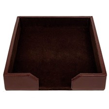DACASSO Bonded Leather Desktop Letter Tray Luxury Holder Paper Organizer Desk picture