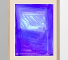 PDQ Original 12x9 Abstract Violet Diagonal Light Painting Signed Art On Paper picture