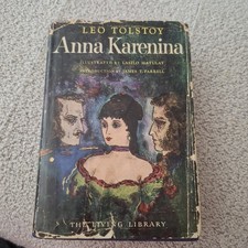 Vintage Anna Karenina Leo Tolstoy 1946 First Printing Living Library Illustrated picture