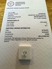 IGI Certified Lab-Created Diamond 0.99ct D VS1 Excellent Sq Emerald/IGI Cert picture