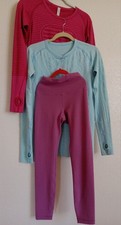 Lululemon lot .Two Long Sleeve shirts sz 8 and wunder train leggings  sz 4 picture