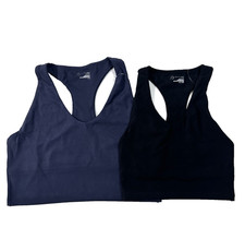 NWT Offline Aerie The Hugger Racerback Bra Crop Built In Bra Black Blue XXS L picture