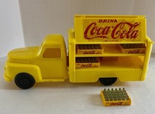 1950’s Marx Coca  Cola Yellow Plastic Truck W/5 Complete Cases picture