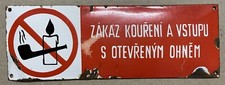 Vintage Czech Sign, Zákaz Kouření, Original picture