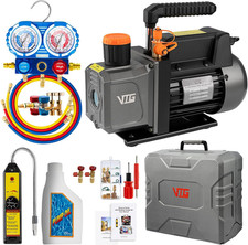 4.5 CFM AC Vacuum Pump and Gauge Set for R134A R12 R22 R410A picture