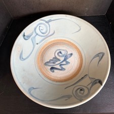 Antique Chinese Blue & White Bowl, Hand Painted, Late Qing/19th–Early 20th, 10