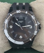 Beautiful Swatch Rotating Bezel Black Dial Rubber Band Men Wristwatch picture