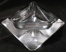 Vintage NBC Television Peacock Logo Large Glass Ashtray Mid Century Modern 7