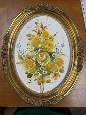 VINTAGE ARTISTIC INTERIORS CERTIFIED ORIGINAL OIL PAINTING GOLD ORNATE FRAME picture