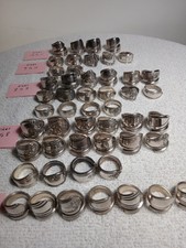 50 Vintage Used Handmade Silverplate Spoon Rings Mixed Sizes & Styles. picture