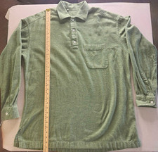 Ermenegildo Zegna Soft Green Terrycloth Cotton Long Sleeve Button-Up Shirt L picture