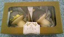 Vitbis Poland Natural Mushroom w/ Flocked Caps Christmas Ornaments Set/2 NIB picture