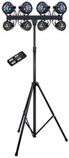 Complete Professional 8-Par Stage LED Lights DJ Band DMX System & Stand MU-L64AG picture
