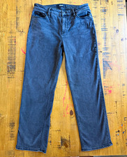 Hudson Women's Gray Dark Wash Denim Jeans Slim Mid Rise Straight Stretch 10 picture