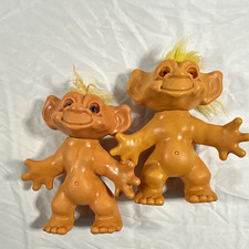Dam Things 1964 Vintage Troll Figures Lot of 2 Yellow Hair Trolls Age 4-11 picture