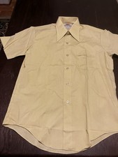 New Vtg 70s FRUIT OF THE LOOM Golden Harvest  Yellow/tan? medShort Sleeved Shirt picture