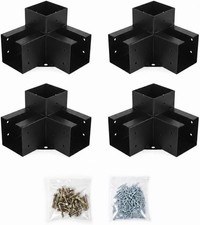 Pergola Bracket Kit 5.7x5.7 3-Way Right Angle Corner 6x6 DIY Gazebo 4 pcs picture