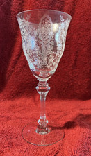 Vintage Tiffin-Franciscan “June Night” Etched Crystal Goblet (8” Tall) picture